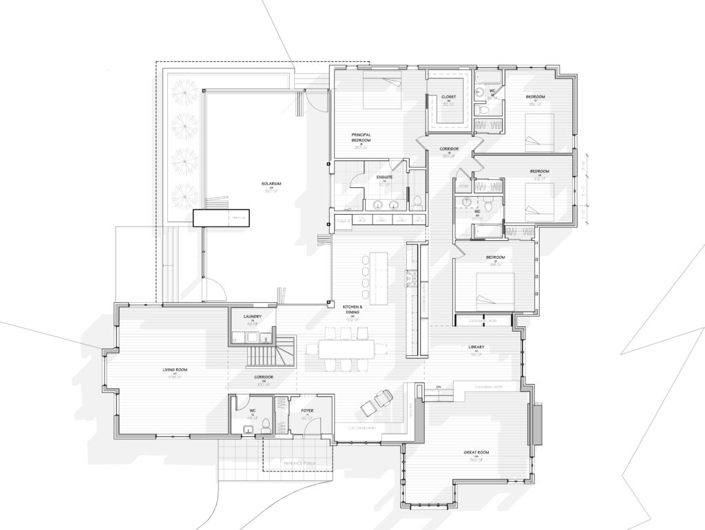 Ground Floor Plan - Modern Architecture in Kawartha Lakes